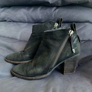 Dolce Vita Side-Zip Leather Moto Heeled Boots